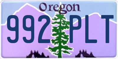 OR license plate 992PLT