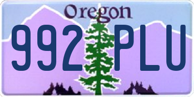 OR license plate 992PLU