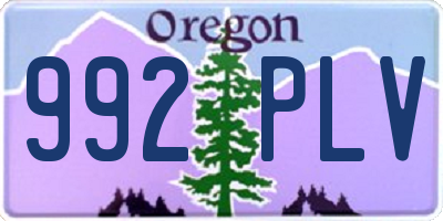 OR license plate 992PLV