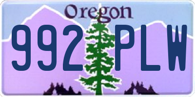 OR license plate 992PLW