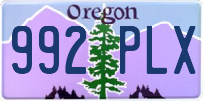 OR license plate 992PLX