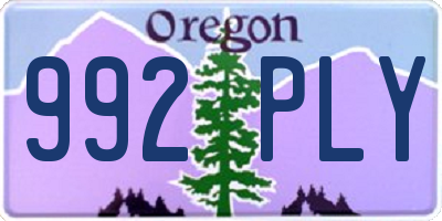 OR license plate 992PLY