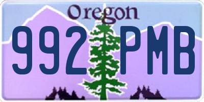 OR license plate 992PMB
