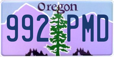 OR license plate 992PMD