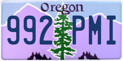 OR license plate 992PMI
