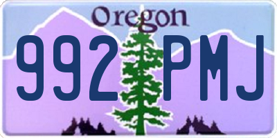 OR license plate 992PMJ