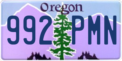 OR license plate 992PMN
