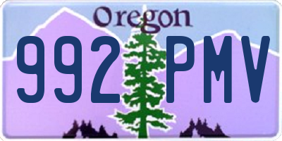 OR license plate 992PMV