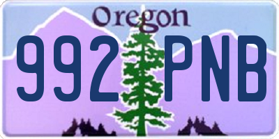 OR license plate 992PNB