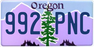 OR license plate 992PNC