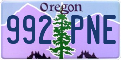 OR license plate 992PNE