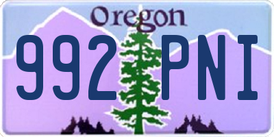 OR license plate 992PNI