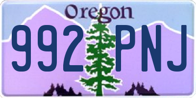OR license plate 992PNJ