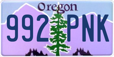 OR license plate 992PNK