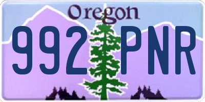 OR license plate 992PNR