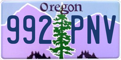 OR license plate 992PNV