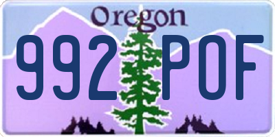 OR license plate 992POF