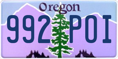 OR license plate 992POI