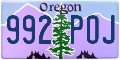 OR license plate 992POJ