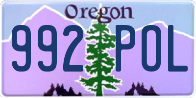 OR license plate 992POL