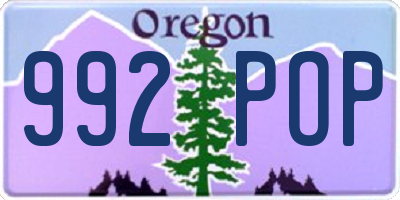 OR license plate 992POP