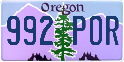 OR license plate 992POR