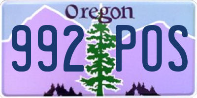 OR license plate 992POS