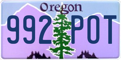 OR license plate 992POT