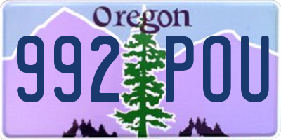 OR license plate 992POU