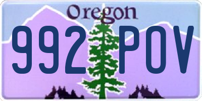 OR license plate 992POV