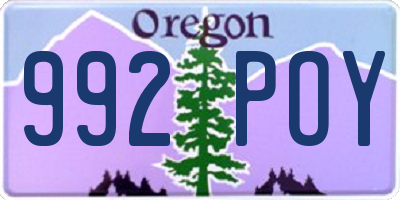 OR license plate 992POY