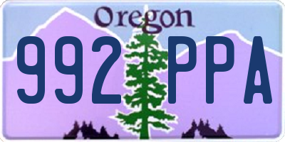 OR license plate 992PPA