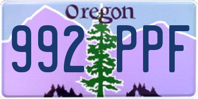 OR license plate 992PPF