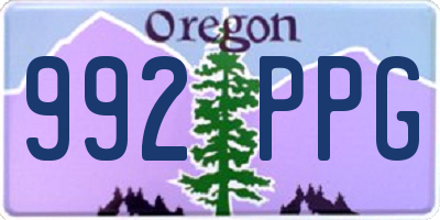 OR license plate 992PPG