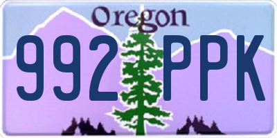 OR license plate 992PPK
