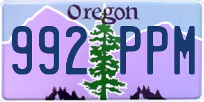 OR license plate 992PPM