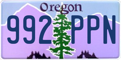 OR license plate 992PPN