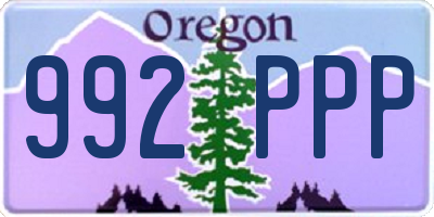 OR license plate 992PPP