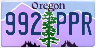 OR license plate 992PPR