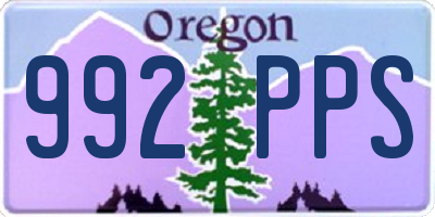 OR license plate 992PPS