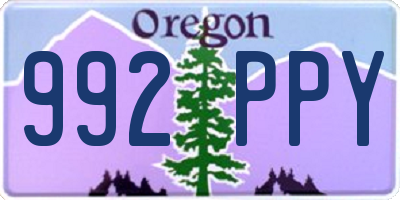 OR license plate 992PPY