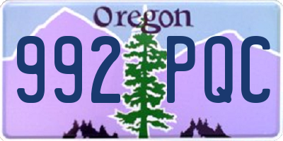 OR license plate 992PQC