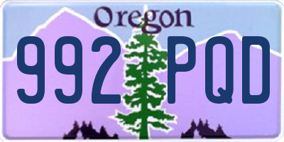 OR license plate 992PQD