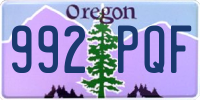 OR license plate 992PQF