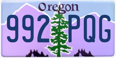 OR license plate 992PQG