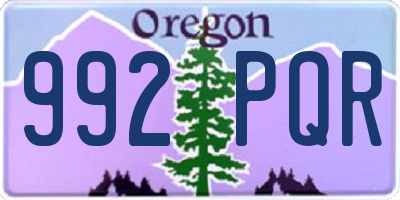 OR license plate 992PQR