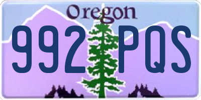 OR license plate 992PQS