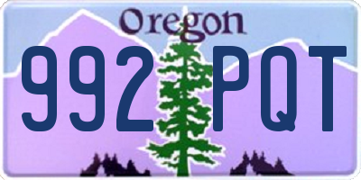 OR license plate 992PQT