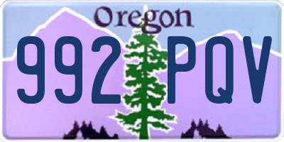 OR license plate 992PQV