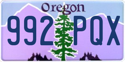 OR license plate 992PQX
